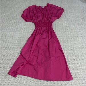 Chic Fuchsia Midi Dress